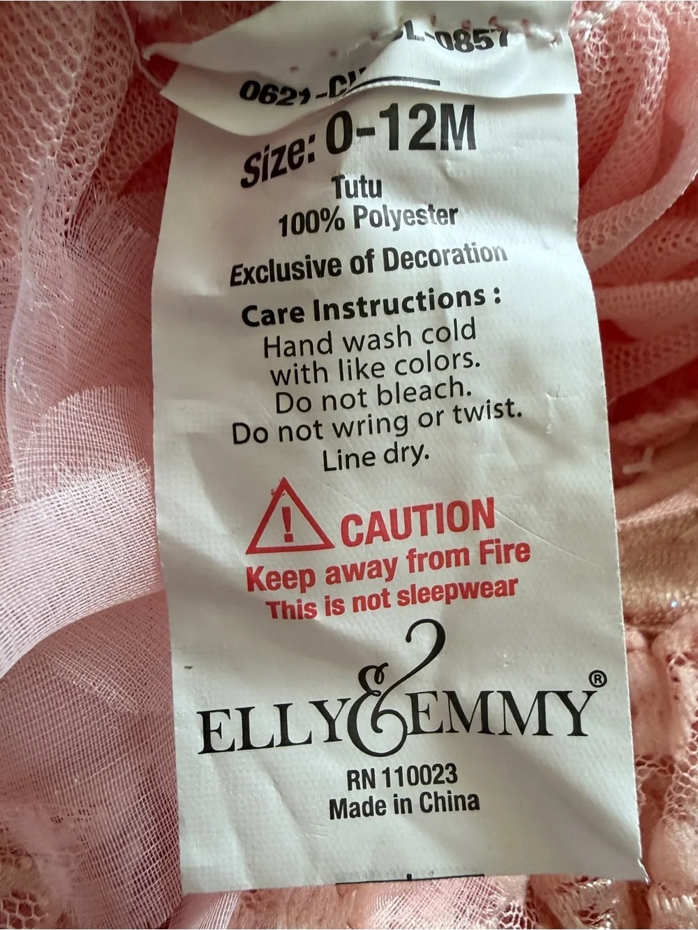 Elly and Emmy 3 Pice Pink Tulle Fairy Costume Set with Wings & Headband Sz 0-12M